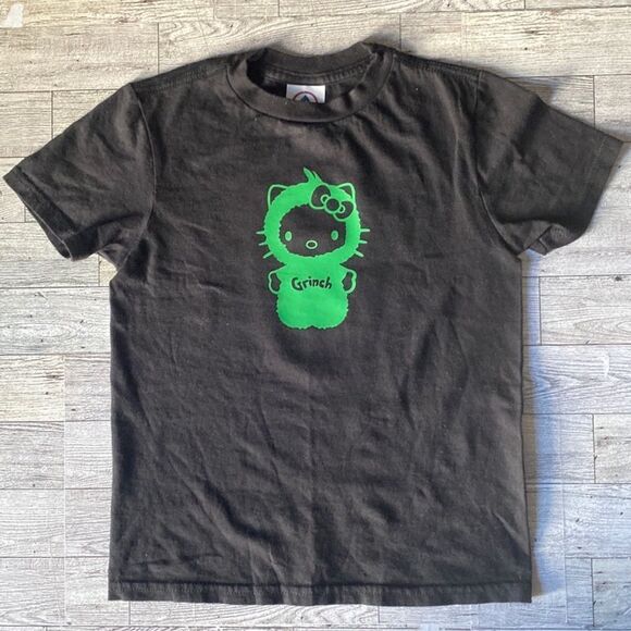 Kitty x Grinch, Custom, Youth Holiday Tee - Picture 7 of 8